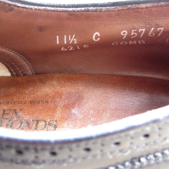 Allen Edmonds Black Leather Wingtip Oxfords 11.5 C - Picture 5 of 8